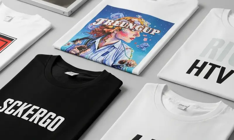 Farklı baskı tekniklerine sahip tişörtlerin estetik görseli